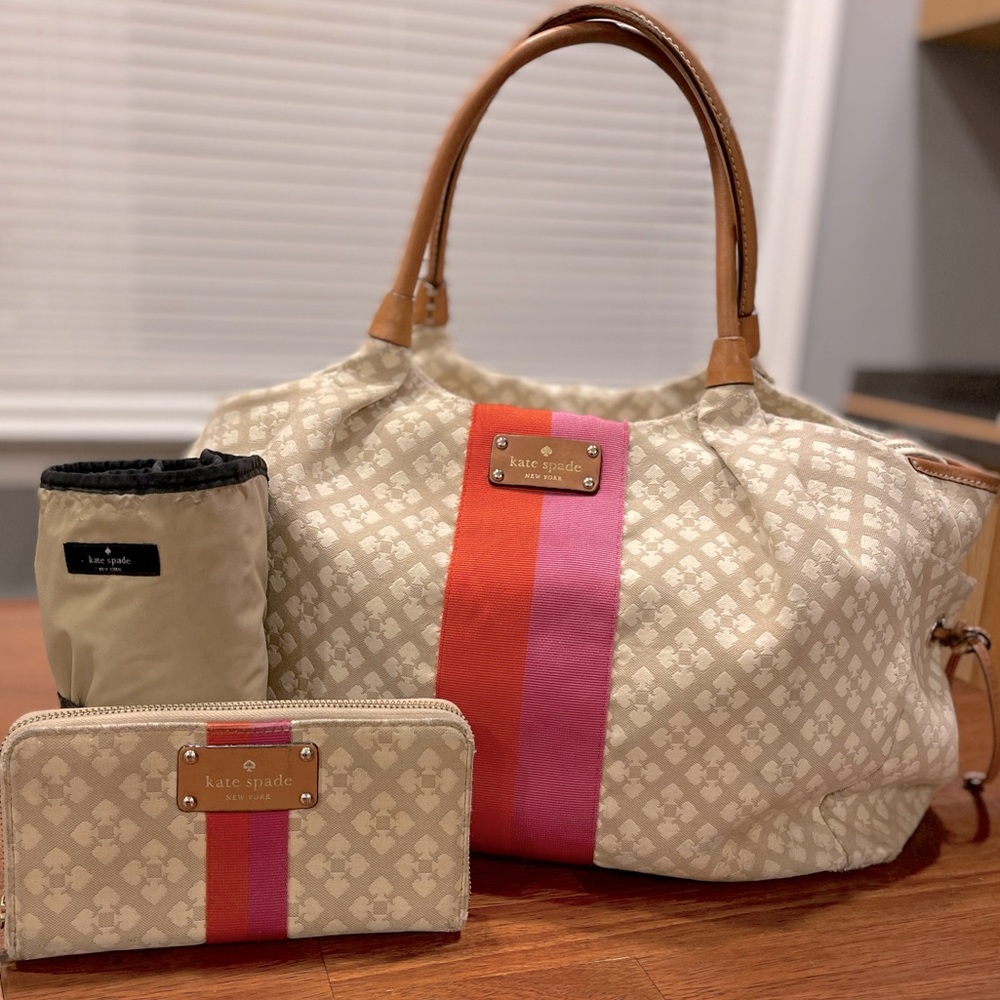 Kate Spade Diaper Bag and Matching Wallet